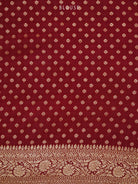 Brown Jaal Crepe Silk Handloom Banarasi Saree - Sacred Weaves