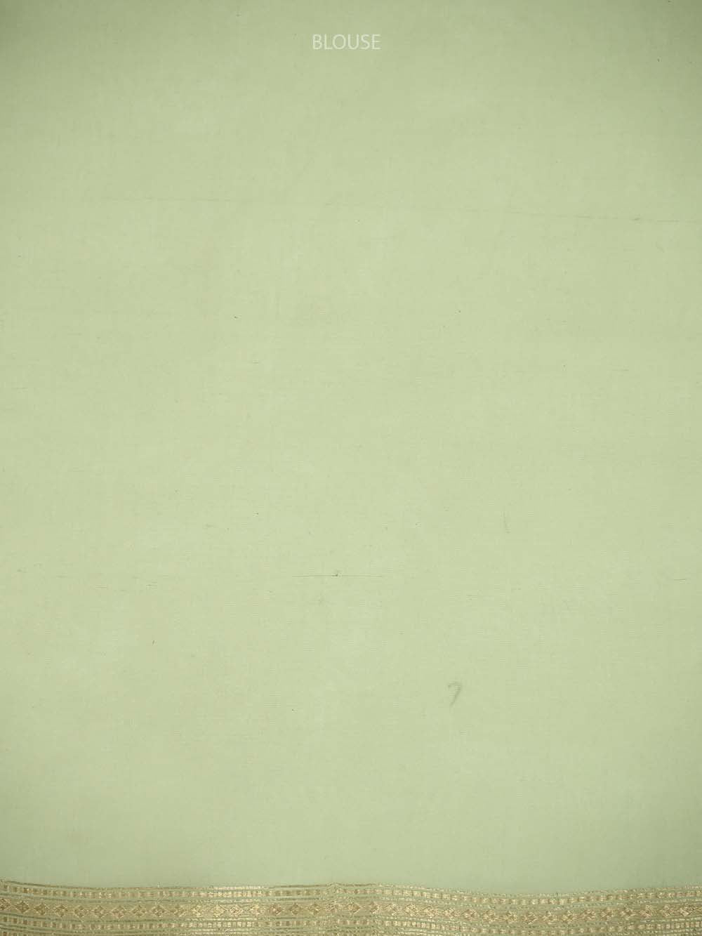 Pastel Pista Green Boota Organza Handloom Banarasi Saree - Sacred Weaves