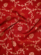 Dark Maroon Jaal Crepe Silk Handloom Banarasi Saree - Sacred Weaves