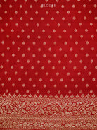 Dark Maroon Jaal Crepe Silk Handloom Banarasi Saree - Sacred Weaves