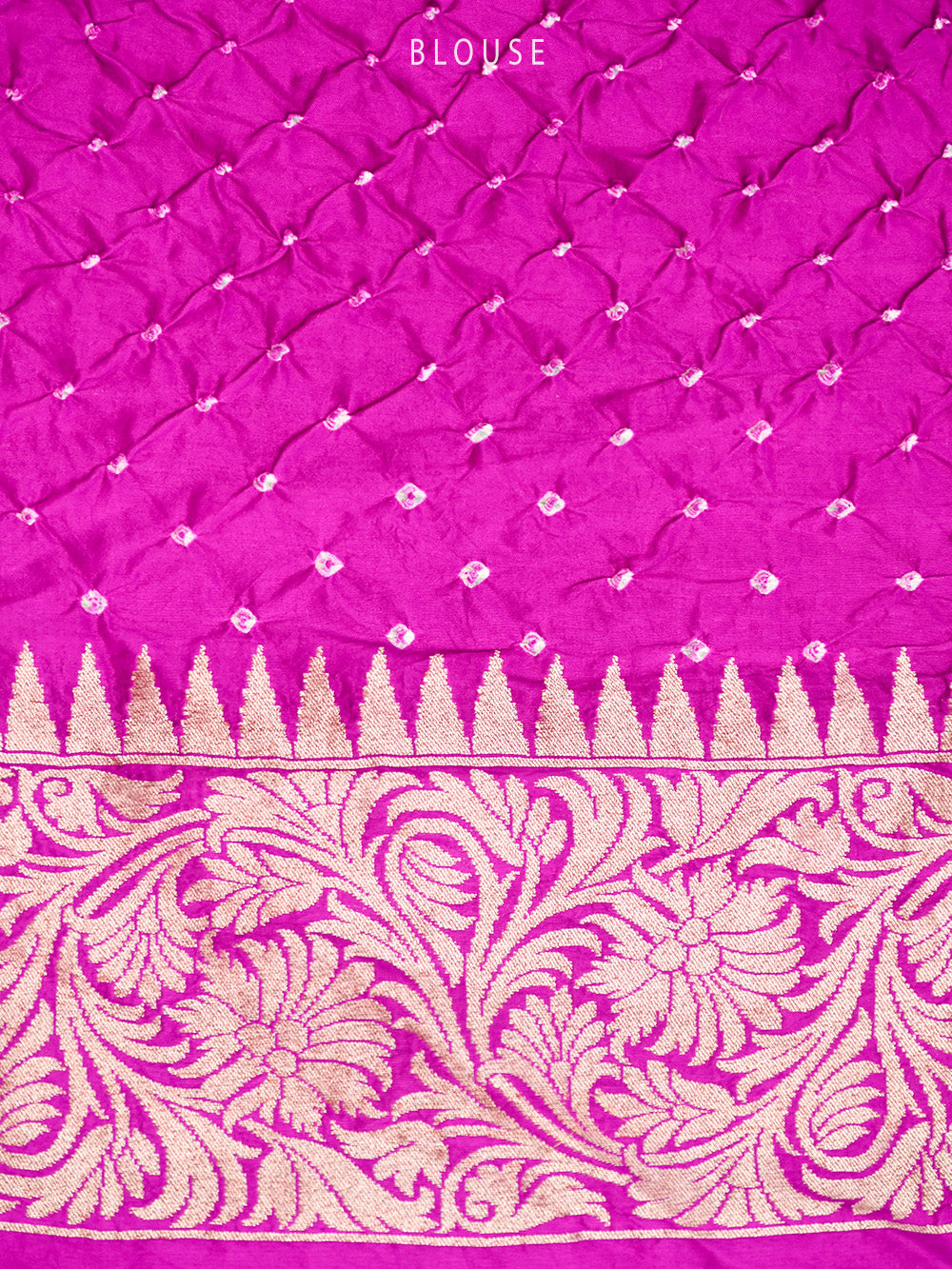 Dark Magenta Meenakari Bandhani Silk Handloom Banarasi Saree - Sacred Weaves