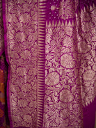 Dark Magenta Meenakari Bandhani Silk Handloom Banarasi Saree - Sacred Weaves