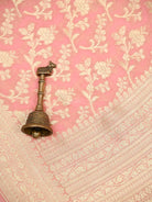 Pastel Pink Jaal Khaddi Georgette Handloom Banarasi Saree - Sacred Weaves