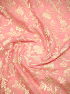Pastel Pink Jaal Khaddi Georgette Handloom Banarasi Saree - Sacred Weaves