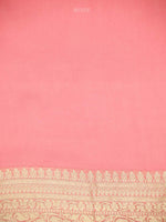 Pastel Pink Jaal Khaddi Georgette Handloom Banarasi Saree - Sacred Weaves