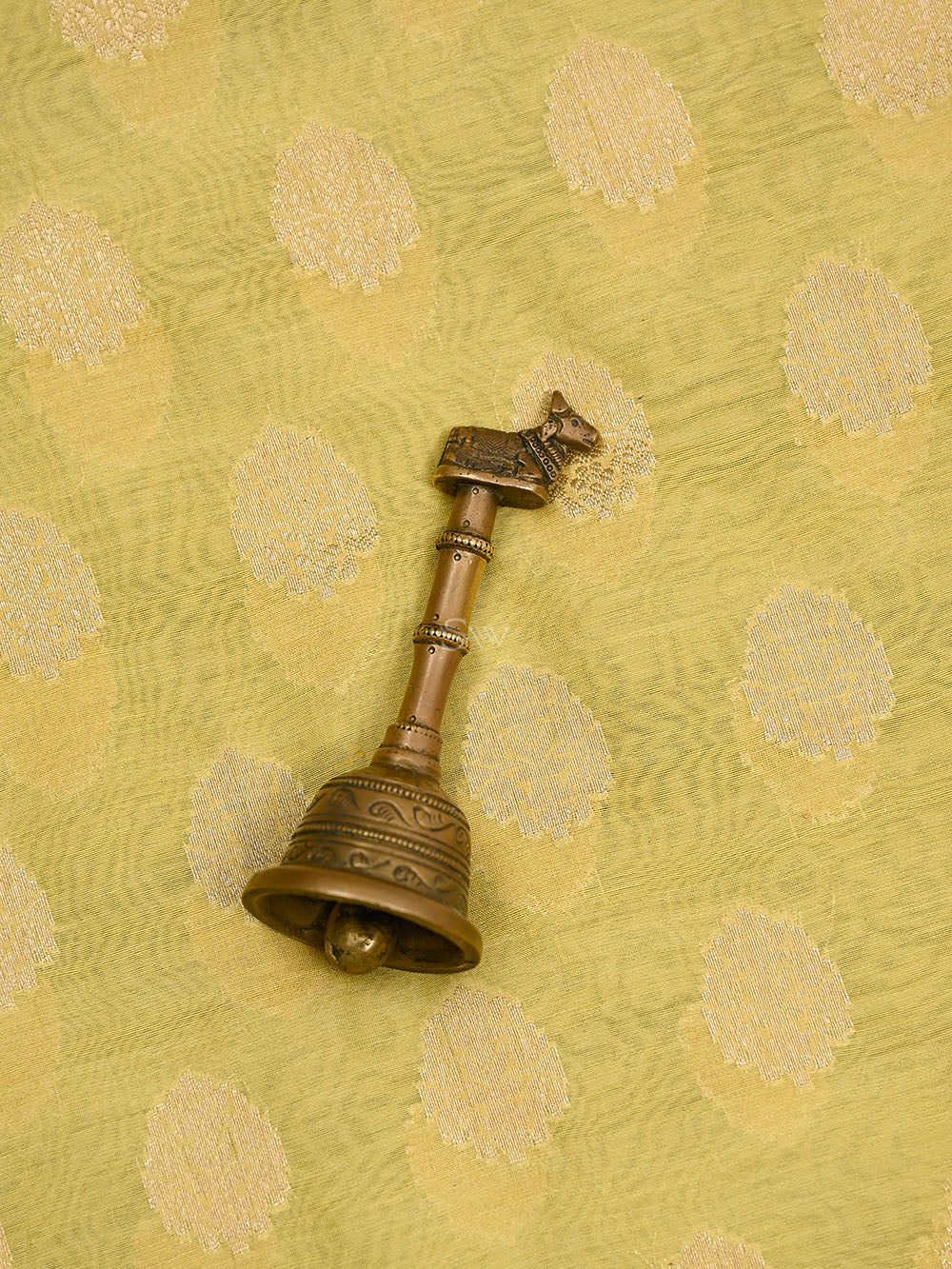 Yellow Booti Cotton Silk Handloom Banarasi Suit - Gift Box - Sacred Weaves