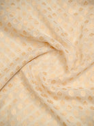 Cream Booti Khaddi Georgette Handloom Banarasi Saree - Sacred Weaves