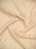 Cream Booti Khaddi Georgette Handloom Banarasi Saree - Sacred Weaves