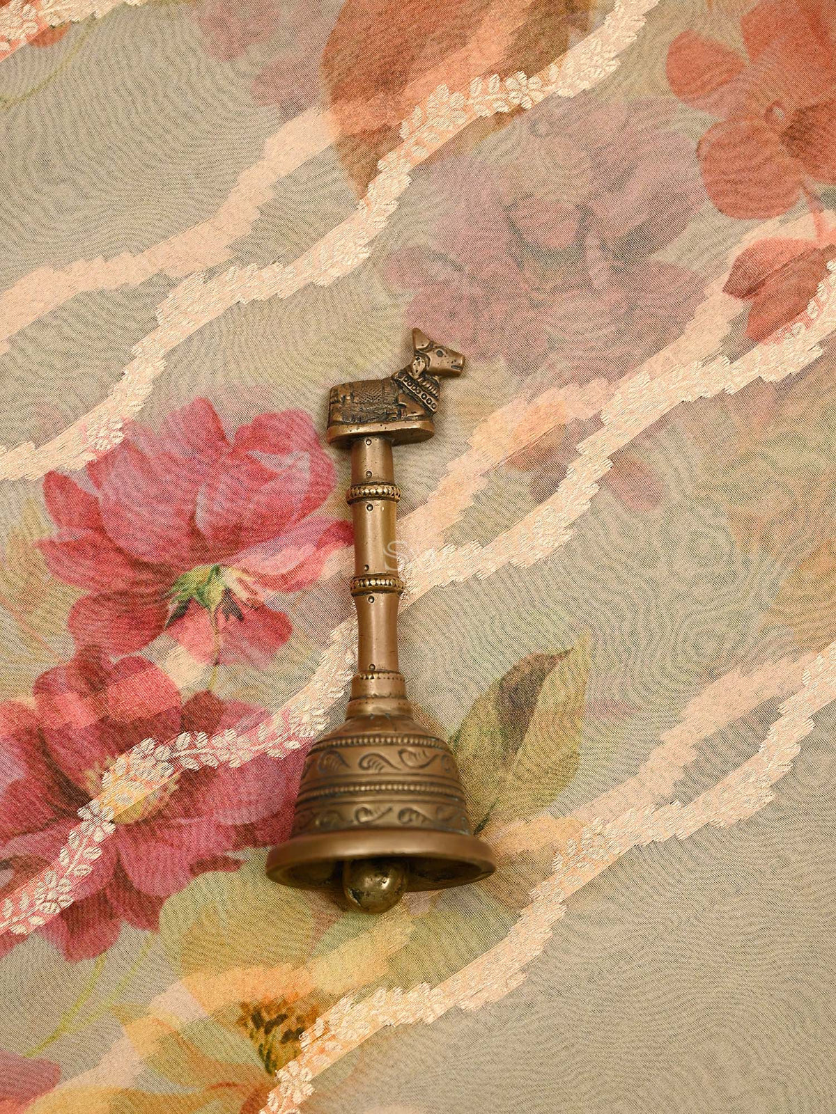 Peach Booti Cotton Silk Handloom Banarasi Suit