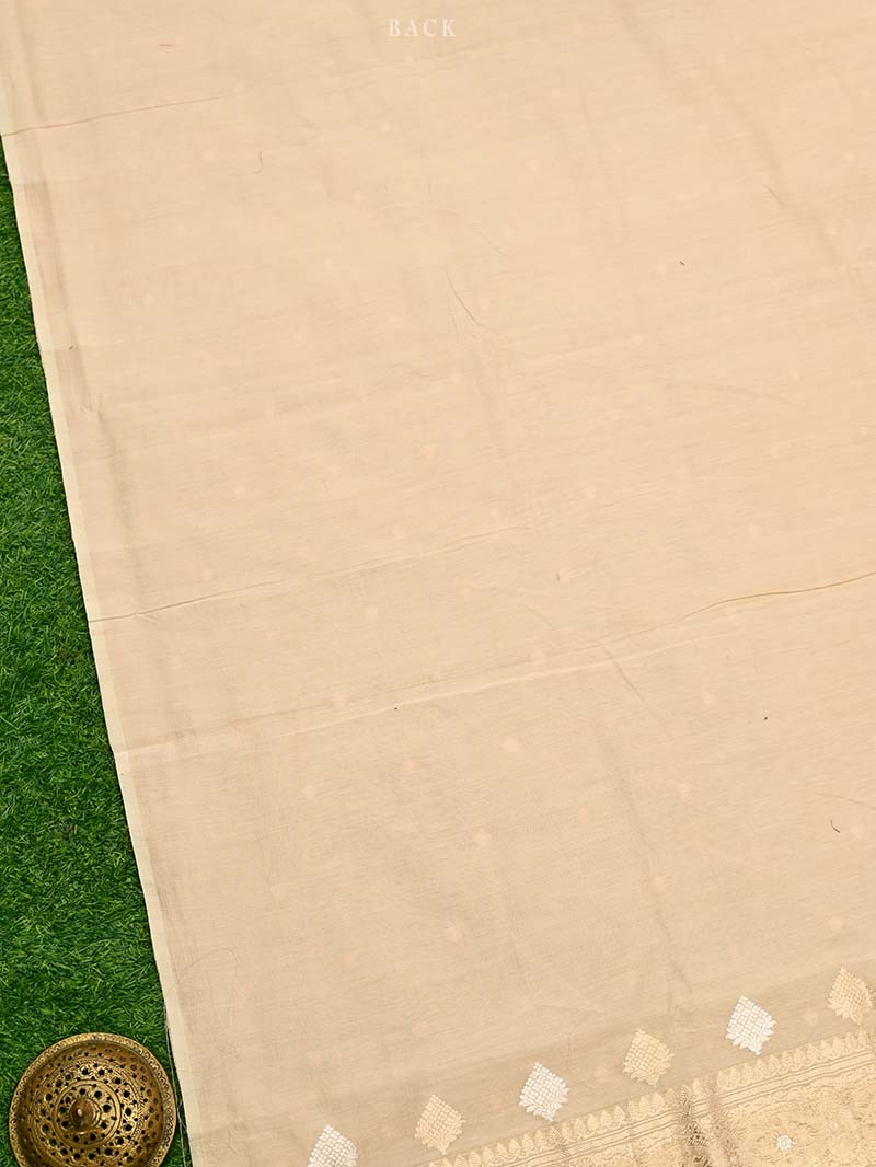 Peach Booti Cotton Silk Handloom Banarasi Suit