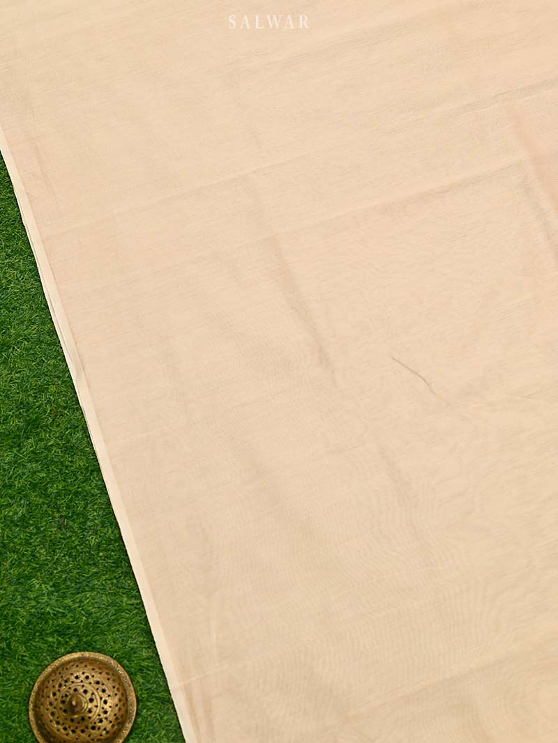 Peach Booti Cotton Silk Handloom Banarasi Suit