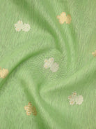 Pista Green Booti Linen Handloom Banarasi Suit - Sacred Weaves