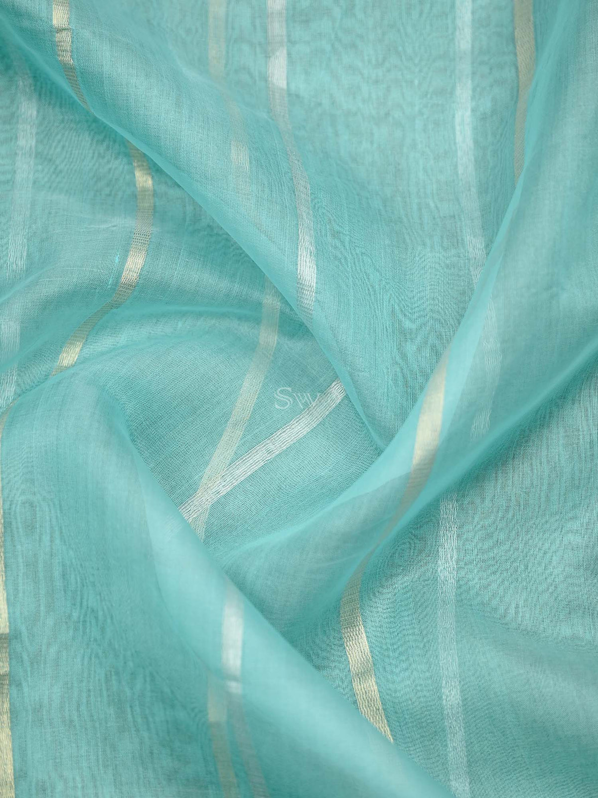 Sky Blue Booti Linen Handloom Banarasi Suit
