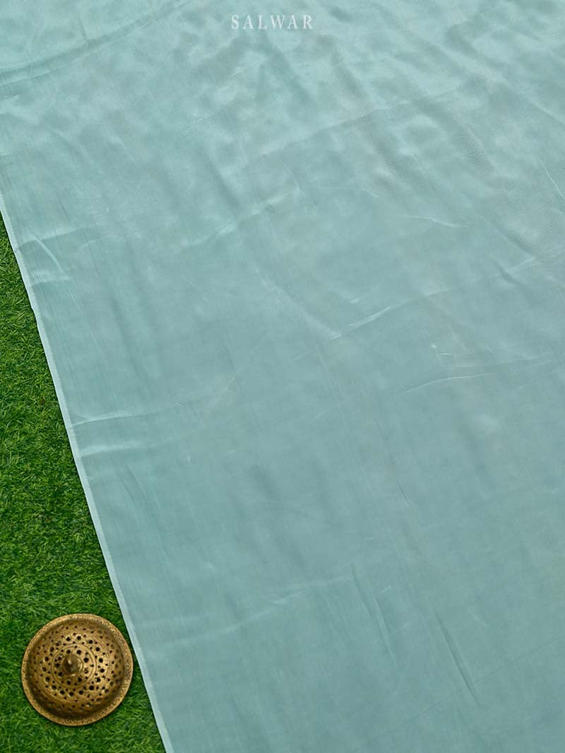 Sky Blue Booti Tissue Silk Handloom Banarasi Suit