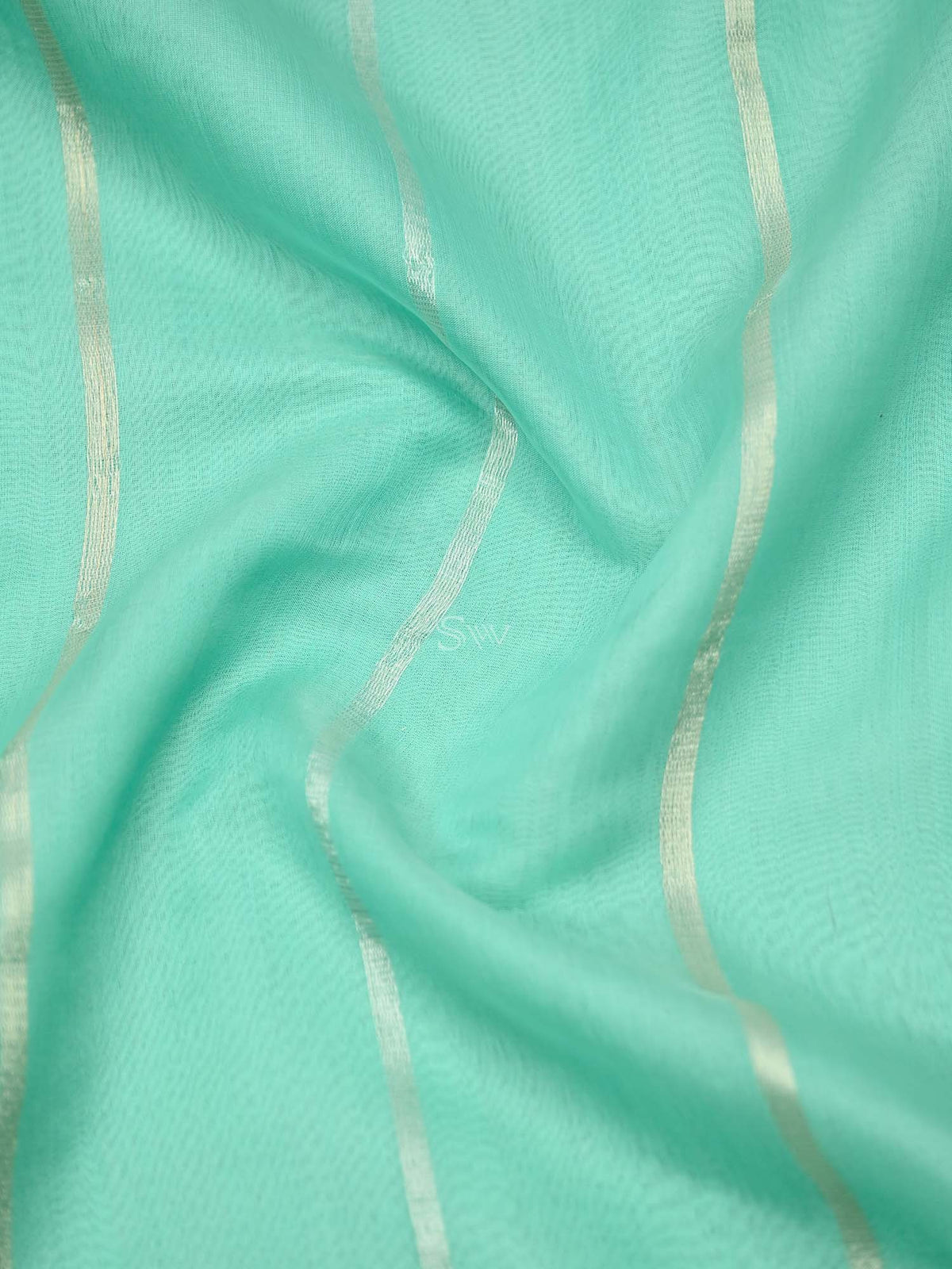 Sea Green Booti Linen Handloom Banarasi Suit - Sacred Weaves