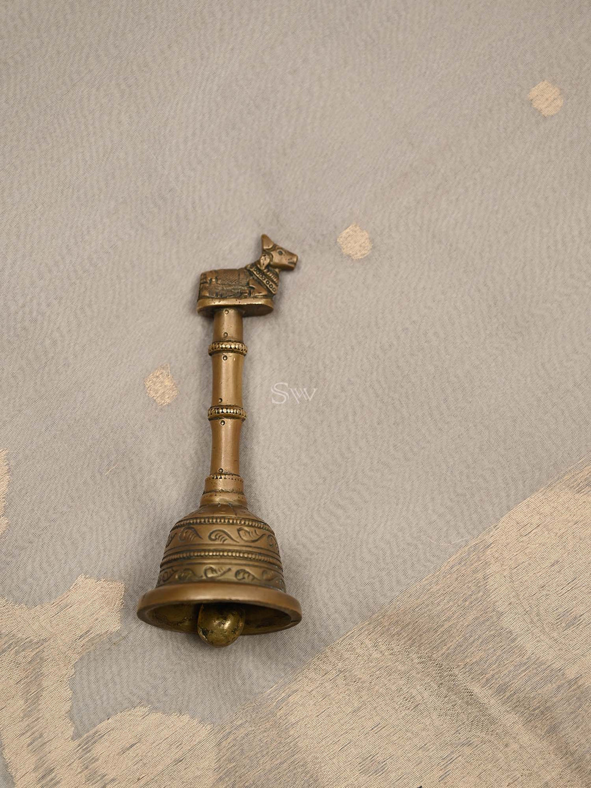 Light Beige Booti Linen Handloom Banarasi Suit