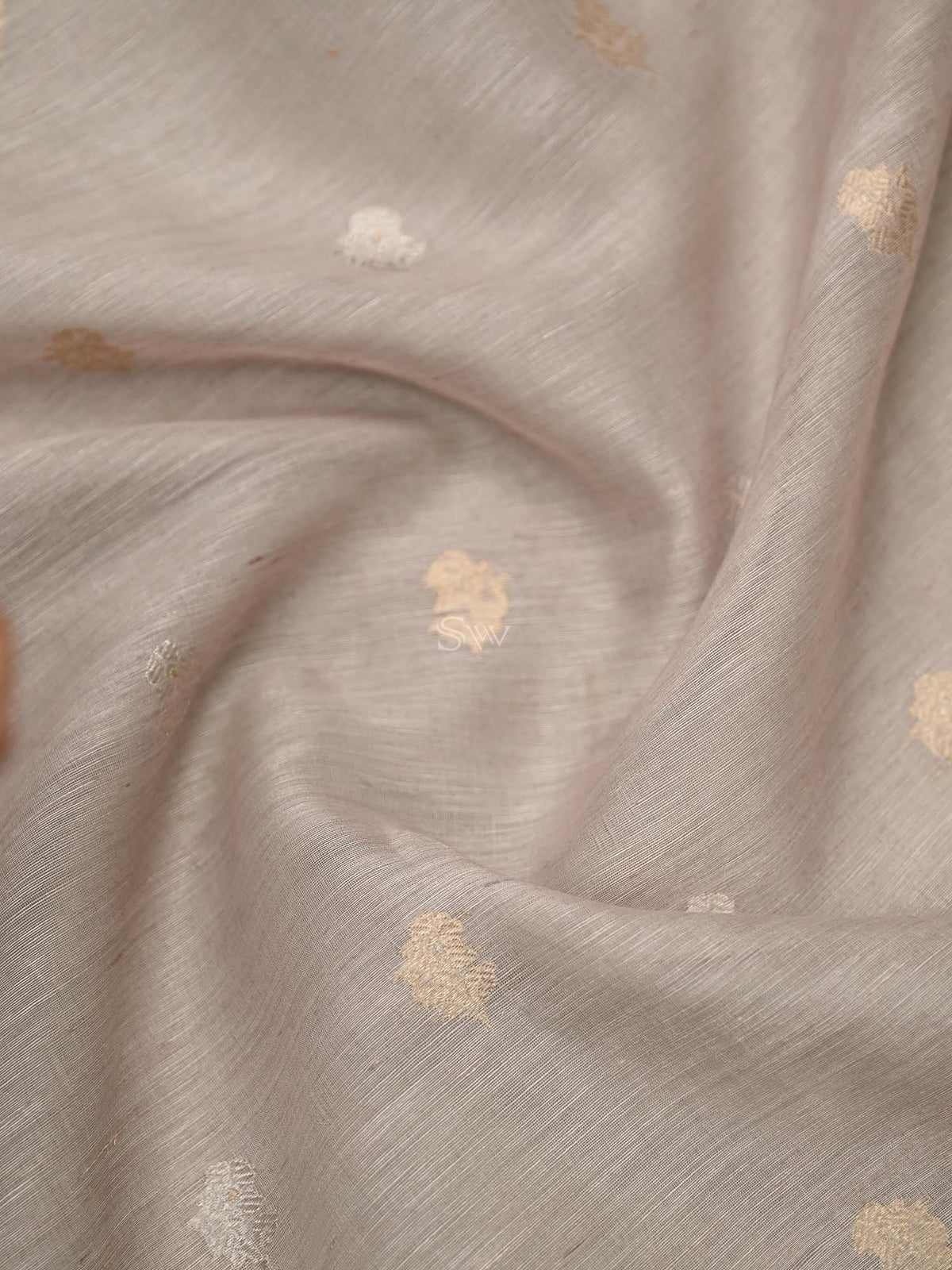 Light Beige Booti Linen Handloom Banarasi Suit