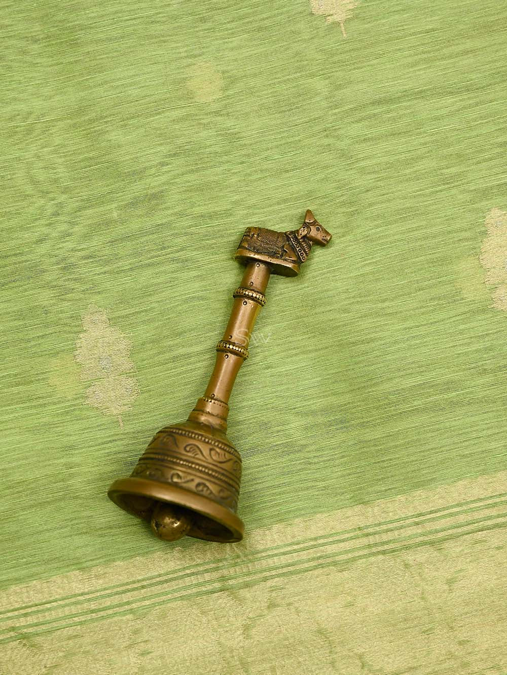 Pista Green Booti Linen Handloom Banarasi Suit