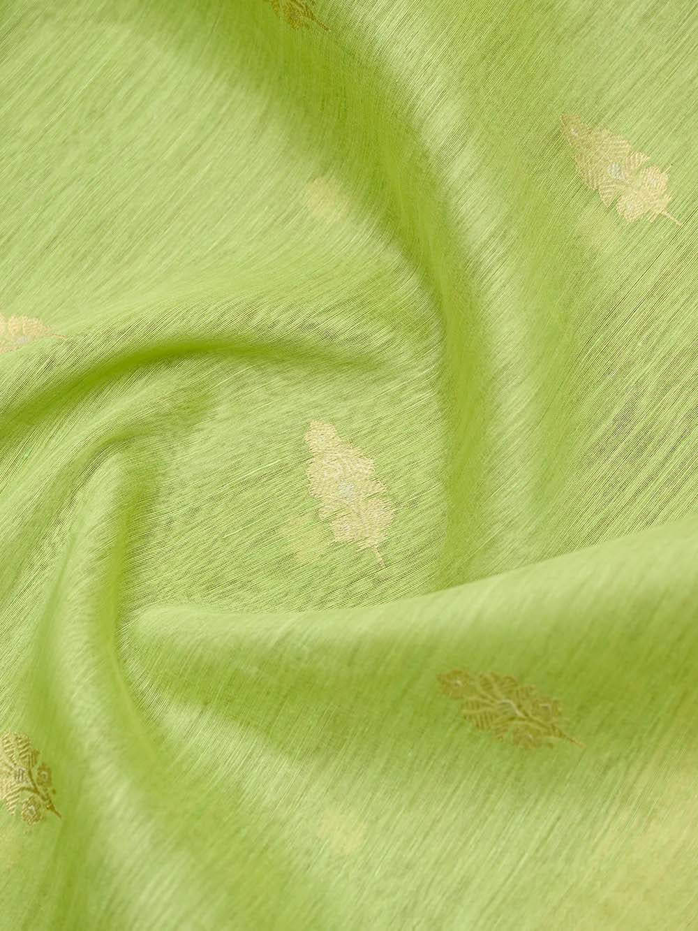 Pista Green Booti Linen Handloom Banarasi Suit