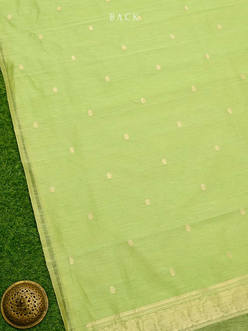 Pista Green Booti Linen Handloom Banarasi Suit