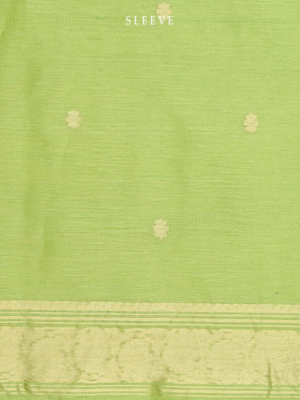 Pista Green Booti Linen Handloom Banarasi Suit