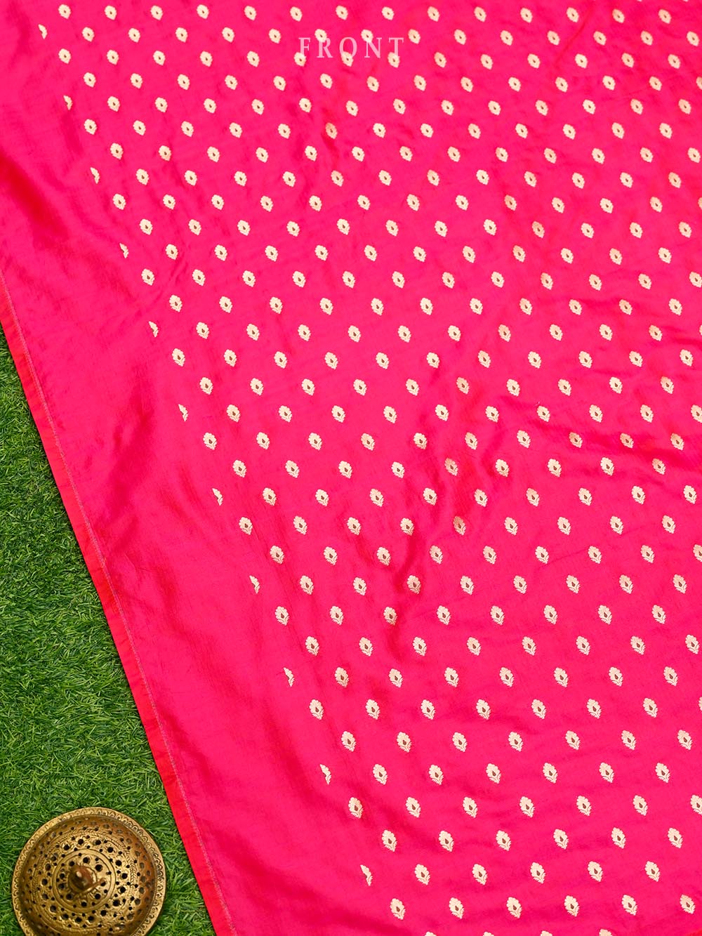 Magenta Orange Meenakari Katan Silk Handloom Banarasi Suit - Sacred Weaves