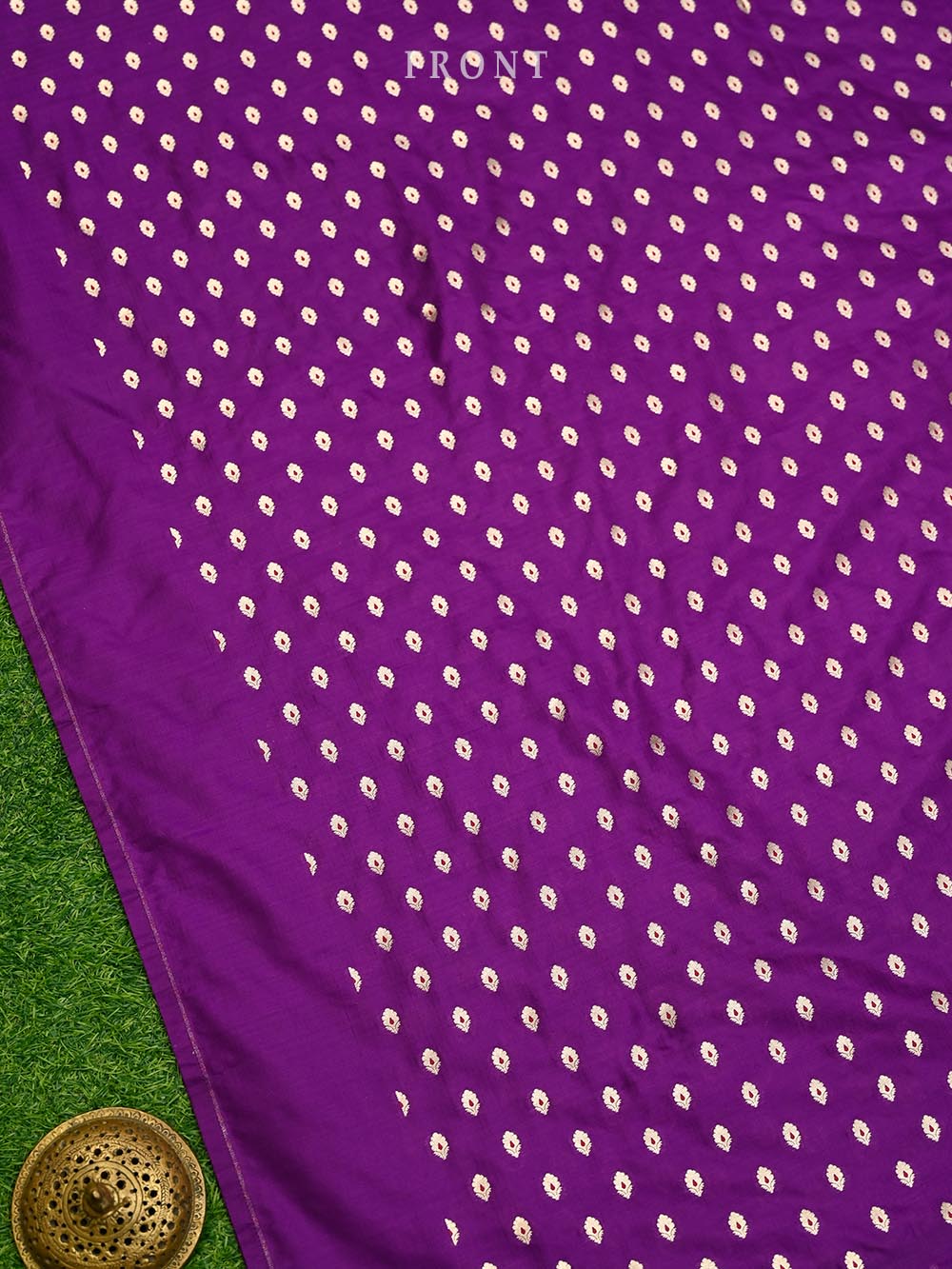 Purple Meenakari Katan Silk Handloom Banarasi Suit - Sacred Weaves