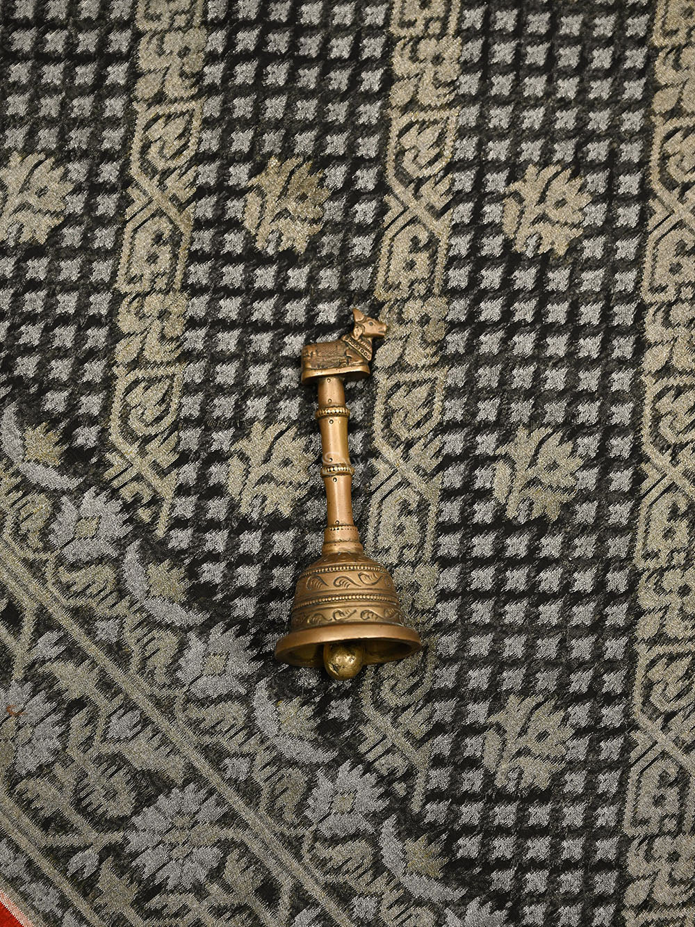 Black Plain Cotton Silk Handloom Banarasi Suit - Sacred Weaves