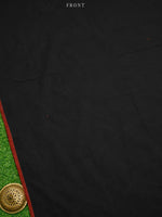 Black Plain Cotton Silk Handloom Banarasi Suit - Sacred Weaves