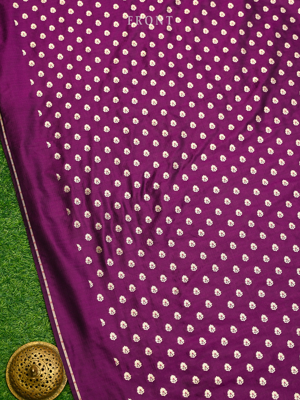 Purple Meenakari Katan Silk Handloom Banarasi Suit - Sacred Weaves