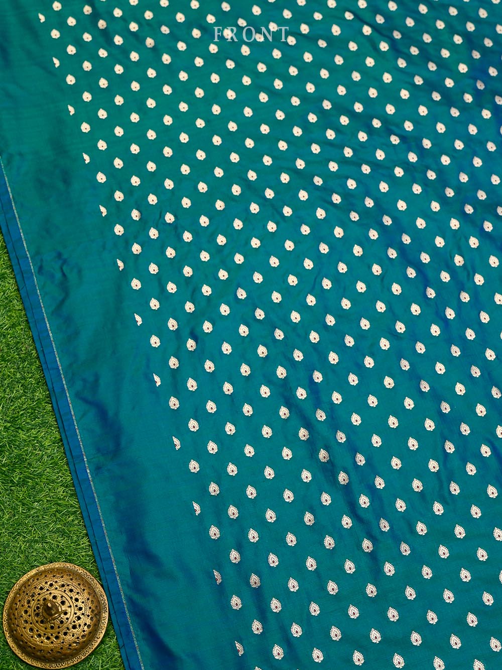 Peacock Green Meenakari Katan Silk Handloom Banarasi Suit
