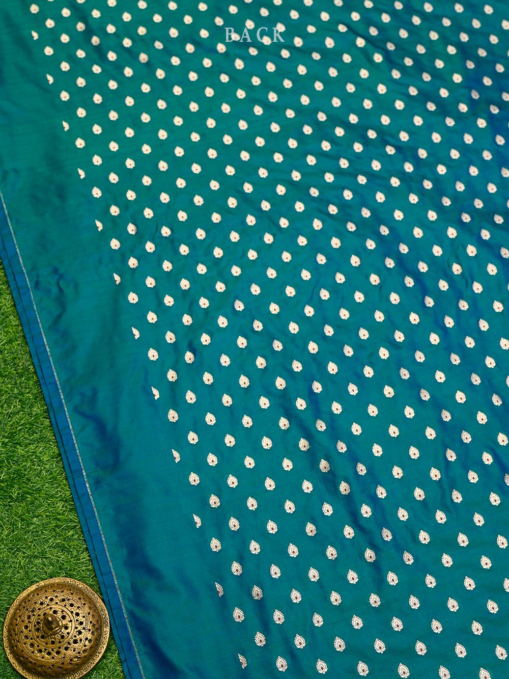 Peacock Green Meenakari Katan Silk Handloom Banarasi Suit