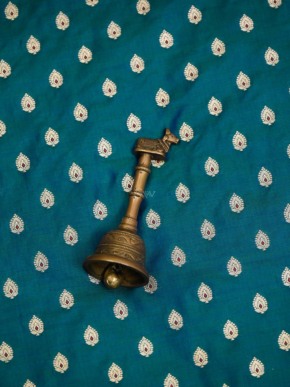 Peacock Green Meenakari Katan Silk Handloom Banarasi Suit