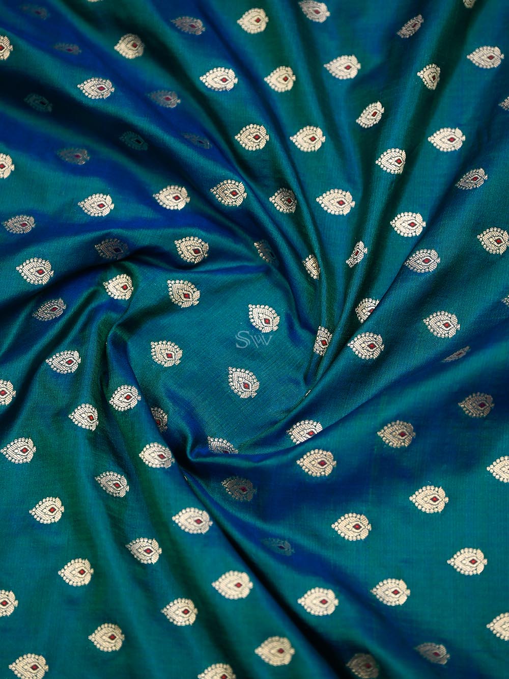 Peacock Green Meenakari Katan Silk Handloom Banarasi Suit