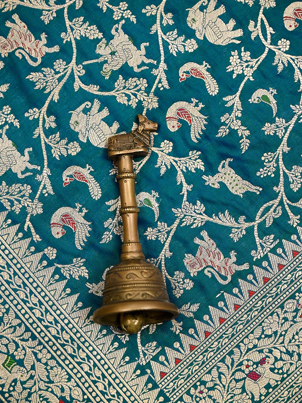 Peacock Green Meenakari Katan Silk Handloom Banarasi Suit