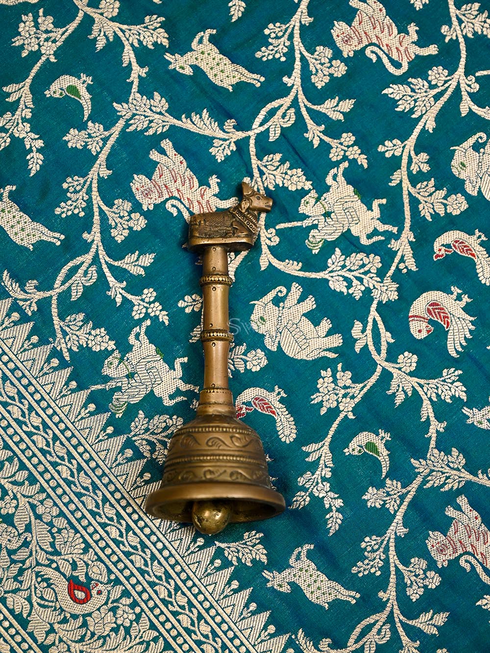 Peacock Green Meenakari Katan Silk Handloom Banarasi Suit
