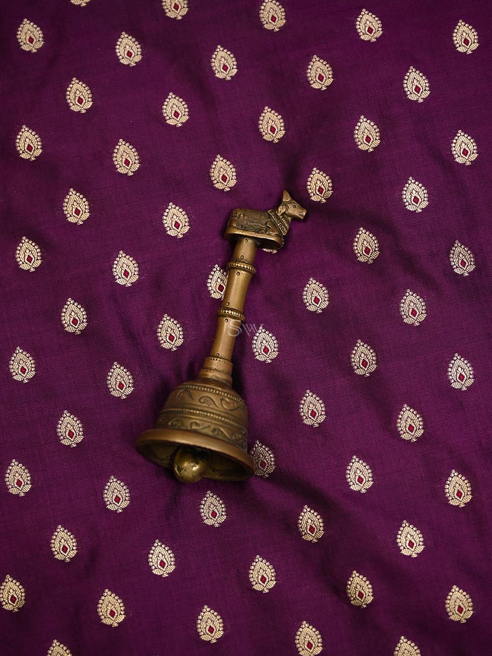 Dark Purple Meenakari Katan Silk Handloom Banarasi Suit
