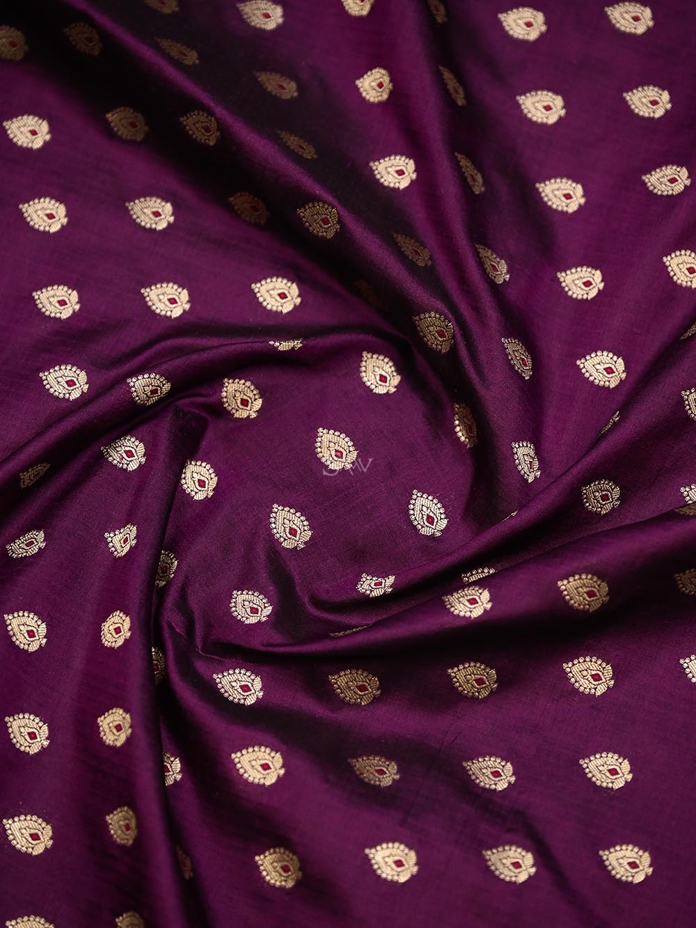 Dark Purple Meenakari Katan Silk Handloom Banarasi Suit