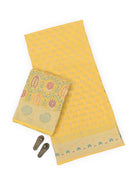 Yellow Meenakari Khaddi Georgette Handloom Banarasi Suit - Sacred Weaves