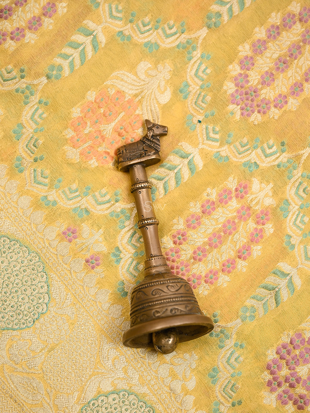 Yellow Meenakari Khaddi Georgette Handloom Banarasi Suit - Sacred Weaves