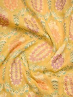 Yellow Meenakari Khaddi Georgette Handloom Banarasi Suit - Sacred Weaves