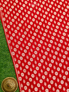 Red Booti Khaddi Georgette Handloom Banarasi Suit - Sacred Weaves