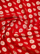Red Booti Khaddi Georgette Handloom Banarasi Suit - Sacred Weaves