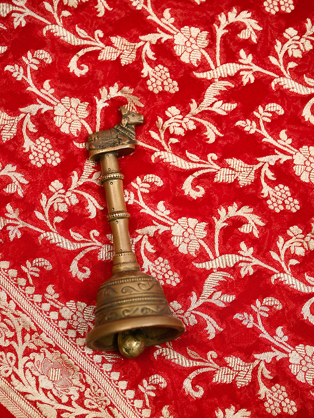 Red Booti Khaddi Georgette Handloom Banarasi Suit - Sacred Weaves