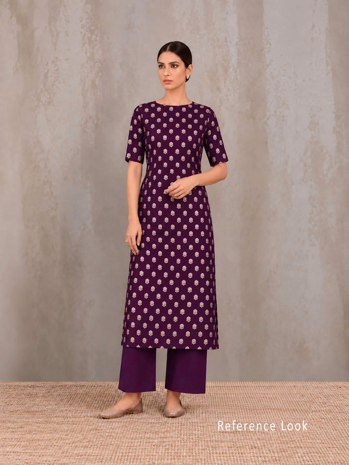 Dark Purple Booti Khaddi Georgette Handloom Banarasi Suit - Sacred Weaves