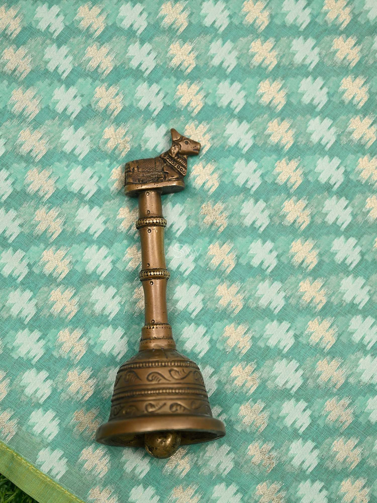 Sea Green Cotton Silk Handloom Banarasi Suit