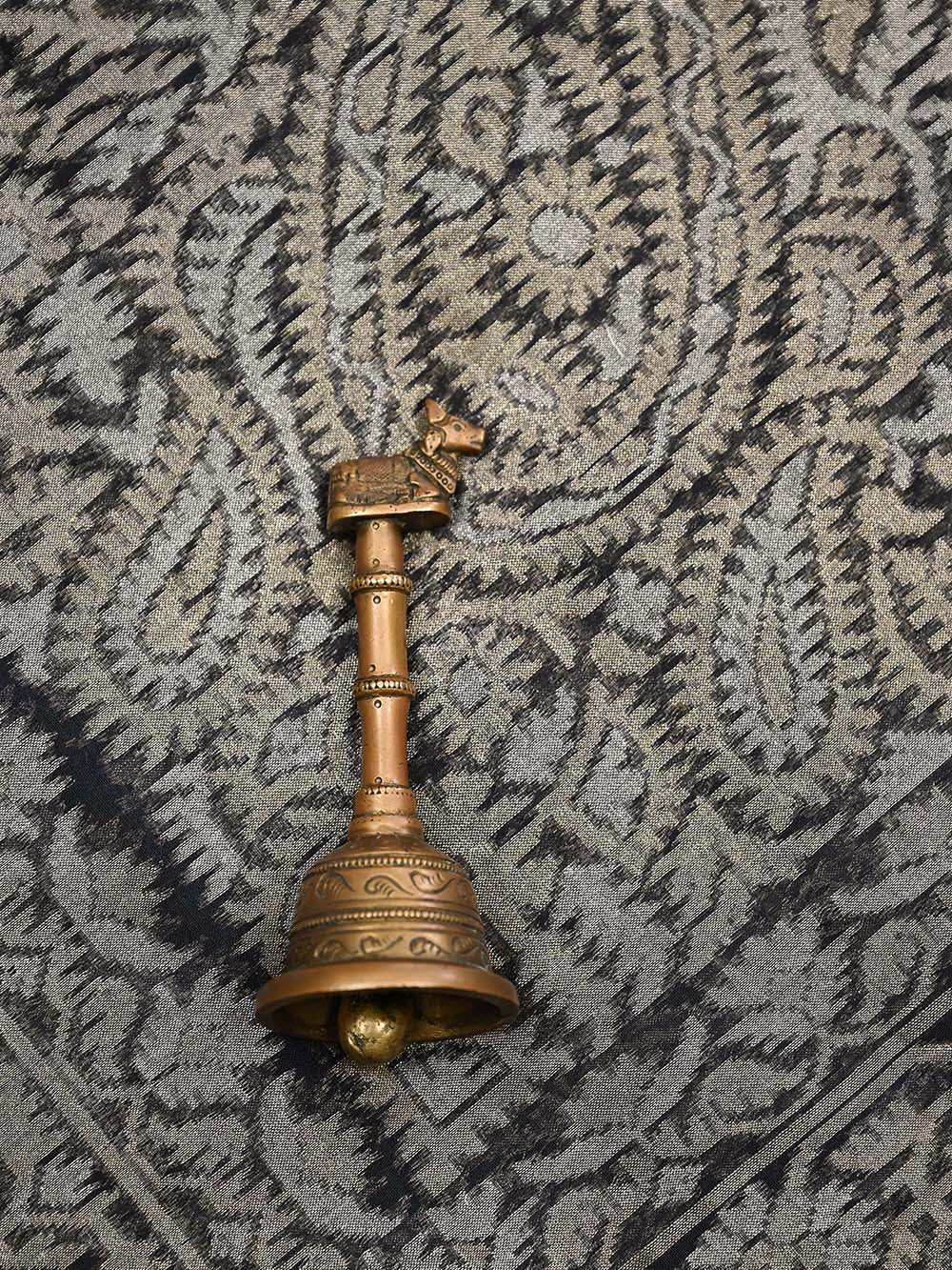 Black Konia Cotton Silk Handloom Banarasi Dupatta - Sacred Weave