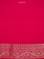 Magenta Jaal Crepe Silk Handloom Banarasi Saree - Sacred Weaves