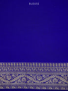 Dark Blue Jaal Crepe Silk Handloom Banarasi Saree - Sacred Weaves