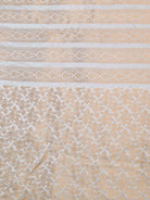 Off White Embroidery Satin Silk Handloom Banarasi Lehenga - Sacred Weaves